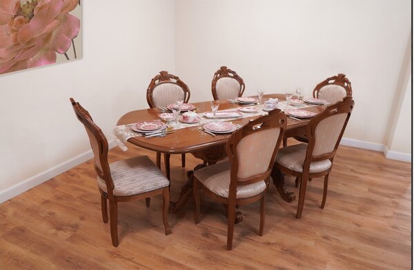 Scaun lemn masiv clasic Briston cu Spătar Tapițat, 48 × 59 × 108 cm