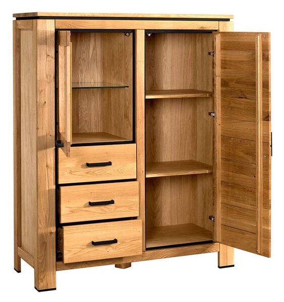 Bufet lemn masiv natur Stefano II, 145 × 120 × 47 cm