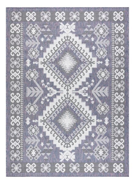 Covor SISAL SION aztec 3007 țesute plate albastru / roz / ecru