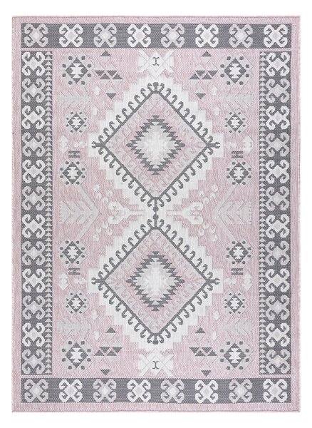 Covor SISAL SION aztec 3007 țesute plate roz / ecru