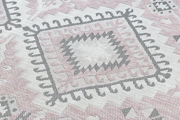 Covor SISAL SION aztec 3007 țesute plate roz / ecru