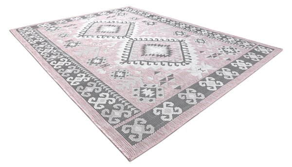 Covor SISAL SION aztec 3007 țesute plate roz / ecru