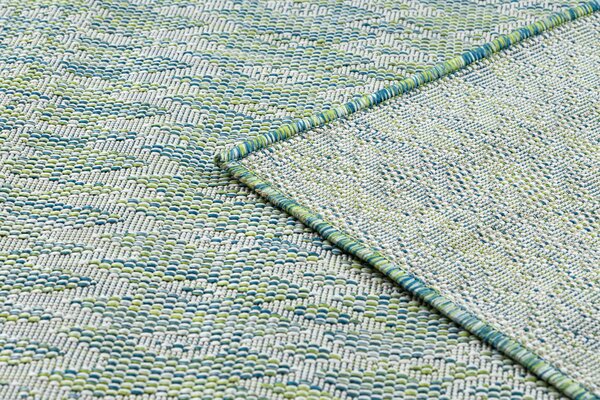 Covor SISAL SION Caro 22184 țesute plate verde / albastru / ecru