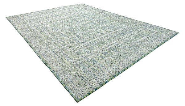 Covor SISAL SION Caro 22184 țesute plate verde / albastru / ecru