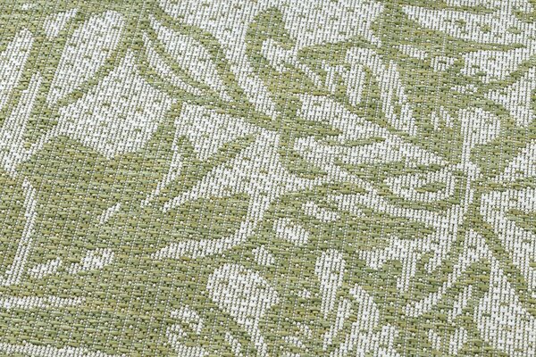 Covor SISAL SION frunze, tropical 22128 țesute plate ecru / verde