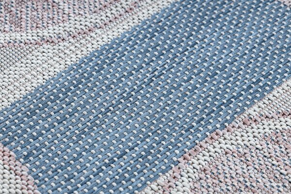 Covor SISAL SION grapefruit 00002 țesute plate ecru / roz / albastru
