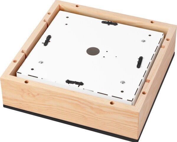 Plafonieră NATURAL SQUARE 2xE27/15W/230V 31x31 cm pin/negru