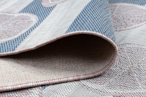 Covor SISAL SION grapefruit 00002 țesute plate ecru / roz / albastru