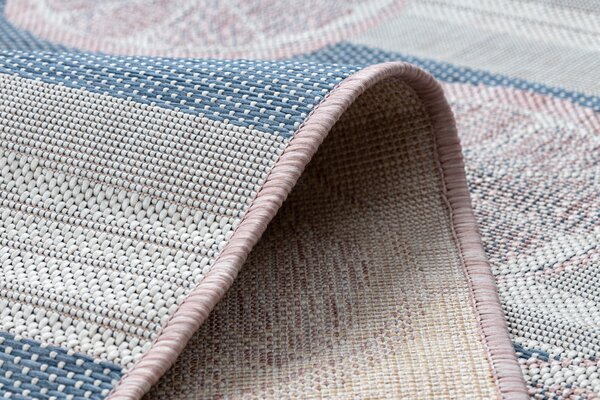 Covor SISAL SION grapefruit 00002 țesute plate ecru / roz / albastru