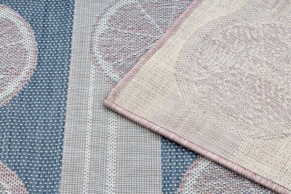 Covor SISAL SION grapefruit 00002 țesute plate ecru / roz / albastru