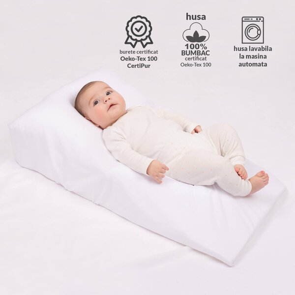 Perna antireflux ajustabila Babylounger Kidizi, include perna impotriva plagiocefaliei si suport anticolici, husa detasabila din bumbac