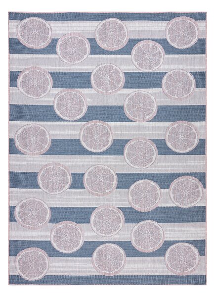 Covor SISAL SION grapefruit 00002 țesute plate ecru / roz / albastru