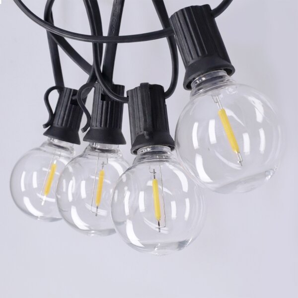 Brilagi - Ghirlandă LED decorativă pentru exterior, 25 x E12, 20 m, negru, IP44, alb cald