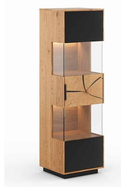 Vitrină stejar masiv Tress IV, 43 × 39 × 147 cm
