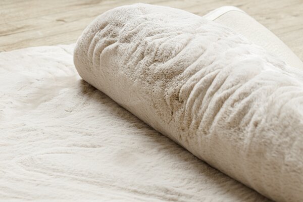 Covor modern de spălat TEDDY NEW sand 52 cerc shaggy bej, foarte gros