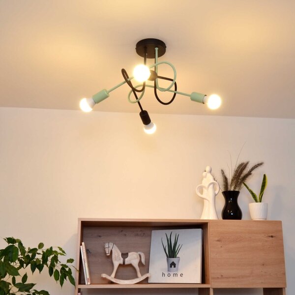 Lustră aplicată OXFORD 4xE27/15W/230V negru/verde