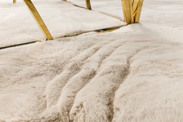 Covor modern de spălat TEDDY NEW sand 52 cerc shaggy bej, foarte gros