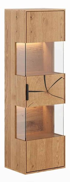 Vitrină stejar masiv Tress III Suspendată, 43 × 33 × 142 cm