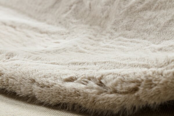 Covor modern de spălat TEDDY NEW sand 52 cerc shaggy bej, foarte gros