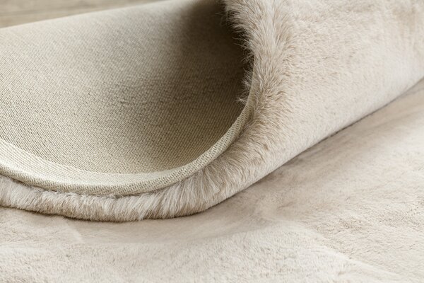 Covor modern de spălat TEDDY NEW sand 52 cerc shaggy bej, foarte gros