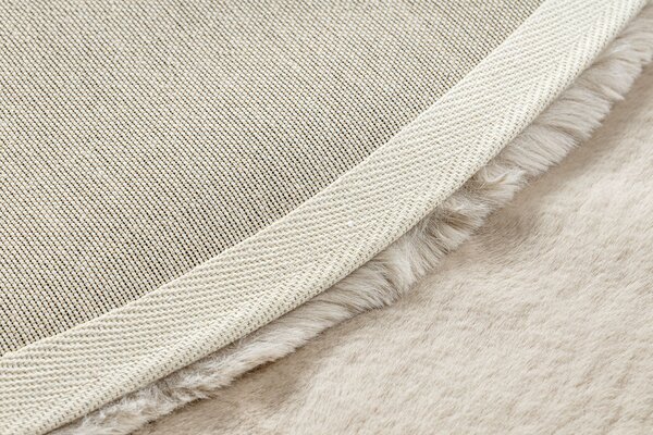 Covor modern de spălat TEDDY NEW sand 52 cerc shaggy bej, foarte gros