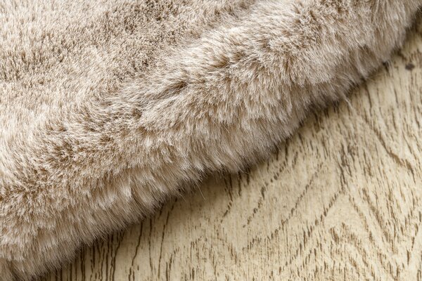 Covor modern de spălat TEDDY NEW sand 52 cerc shaggy bej, foarte gros