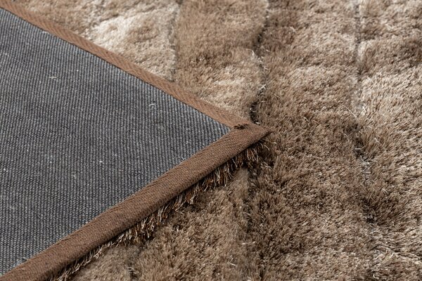 Covor FLIM 007-B3 modern shaggy, dunga - structural maro