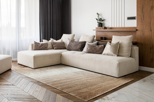 Covor FLIM 007-B2 modern shaggy, dunga - structural bej