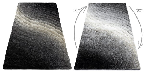 Covor FLIM 006-B1 modern shaggy, Valuri - structural gri