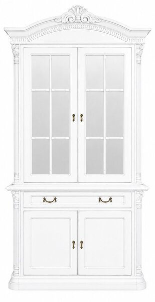 Bufet lemn masiv Briston cu Vitrină 2 Uși Briston, 117,5 × 51.3 × 230 cm