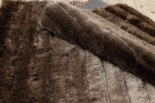 Covor FLIM 007-B3 modern shaggy, dunga - structural maro