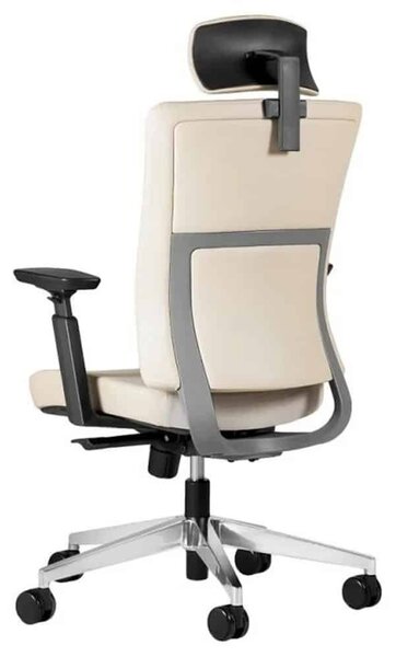 Scaun lemn masiv crem de birou ErgoStreamline Design Elegant și Minimalist