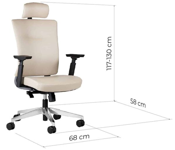 Scaun lemn masiv crem de birou ErgoStreamline Design Elegant și Minimalist