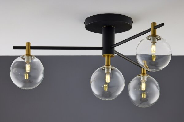 Lustră aplicată Jupiter 2034 FIGARO 4xG9/10W/230V negru/auriu/bej/transparent