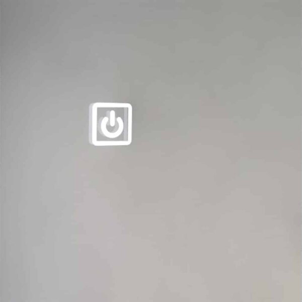 Oglindă lemn masiv cu Ceas Iluminare LED si Lupa Touch 80x60cm / 100x70cm - 80x60cm