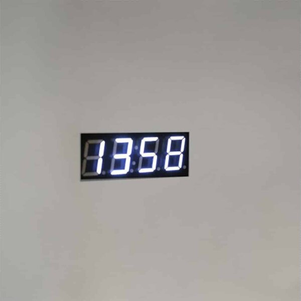 Oglindă lemn masiv cu Ceas Iluminare LED si Lupa Touch 80x60cm / 100x70cm - 80x60cm