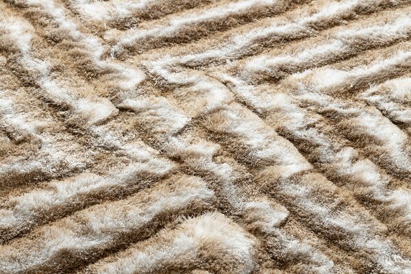 Covor FLIM 010-B1 modern shaggy, labirint - structural bej