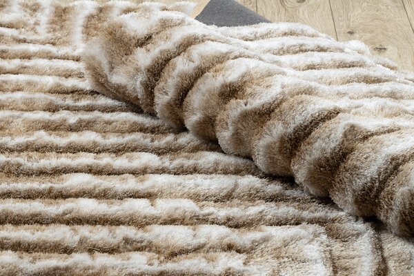 Covor FLIM 010-B1 modern shaggy, labirint - structural bej