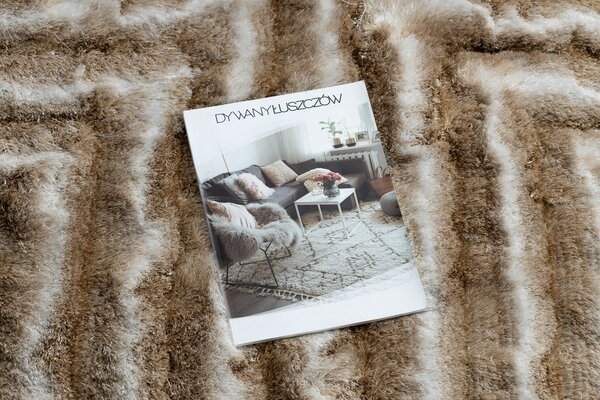 Covor FLIM 010-B1 modern shaggy, labirint - structural bej