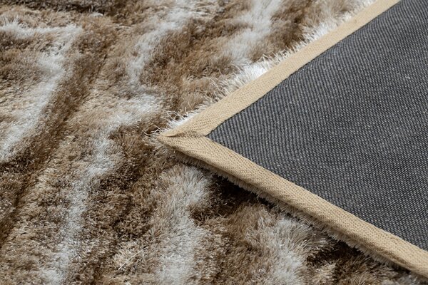 Covor FLIM 010-B1 modern shaggy, labirint - structural bej