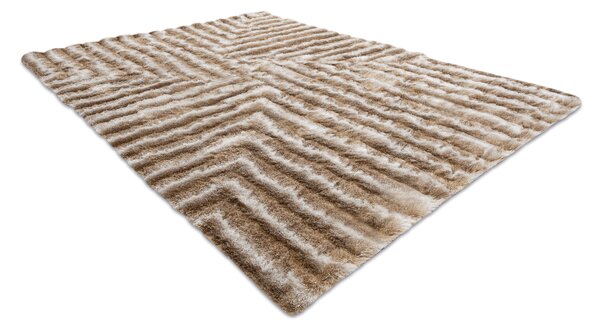 Covor FLIM 010-B1 modern shaggy, labirint - structural bej