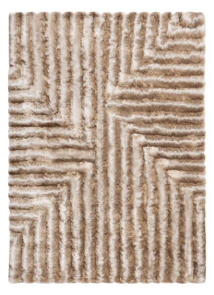 Covor FLIM 010-B1 modern shaggy, labirint - structural bej