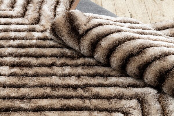 Covor FLIM 010-B7 modern shaggy, labirint - structural maro