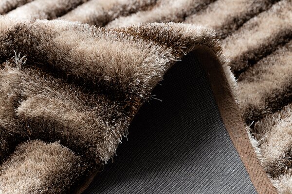 Covor FLIM 010-B7 modern shaggy, labirint - structural maro