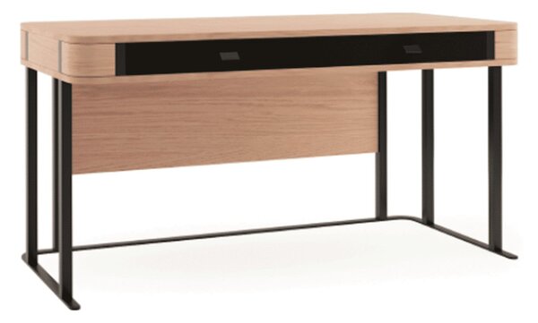 Birou lemn masiv natur Galen Negru-, 140 × 68 × 77 cm