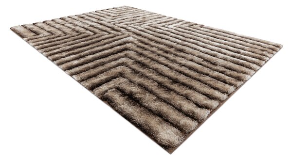 Covor FLIM 010-B7 modern shaggy, labirint - structural maro
