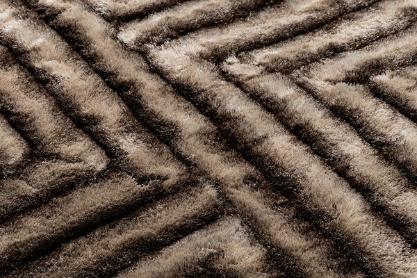 Covor FLIM 010-B7 modern shaggy, labirint - structural maro