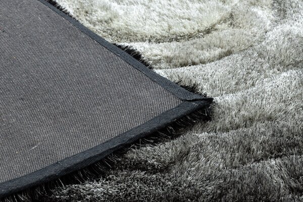 Covor FLIM 008-B2 modern shaggy, cercuri - structural gri