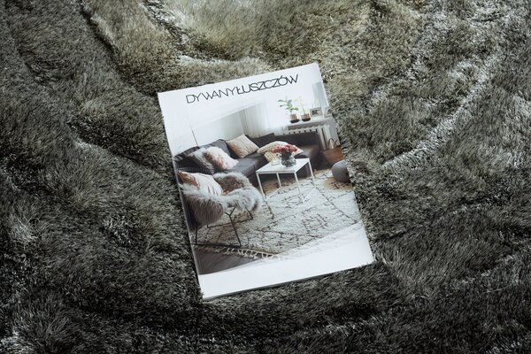 Covor FLIM 008-B2 modern shaggy, cercuri - structural gri