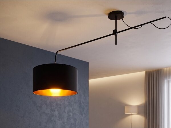 Lustru LED aplicat reglabil VENICE 1xE27/60W/230V negru/auriu